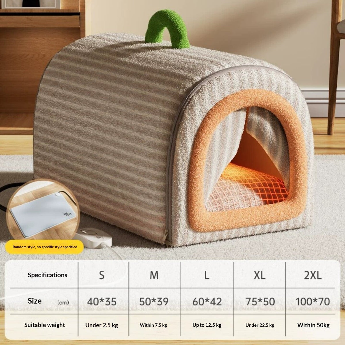 Heated Cat House for Winter – Enclosed Cozy Cat Bed with Removable, Washable Cushion