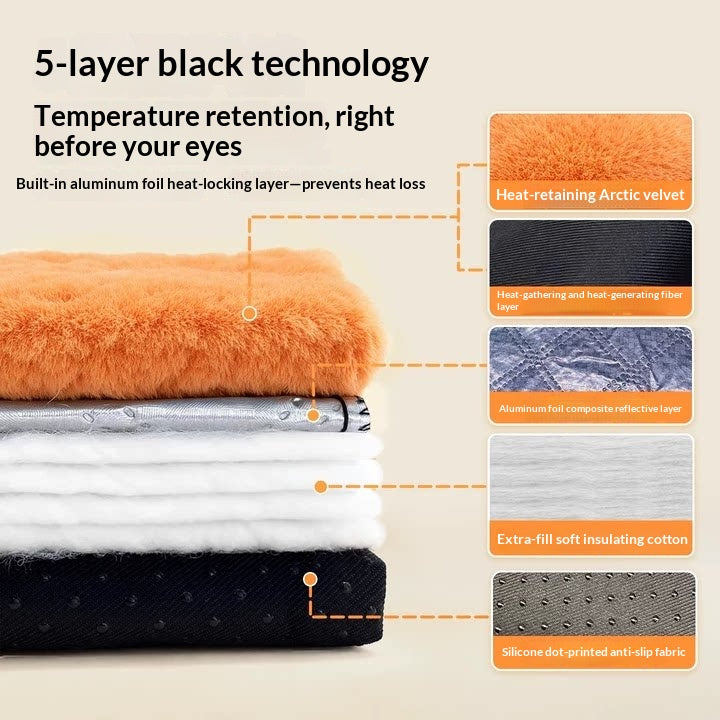 Self-Warming Washable Dog Bed for Large Dogs – Thick All-Season Sleeping Mat