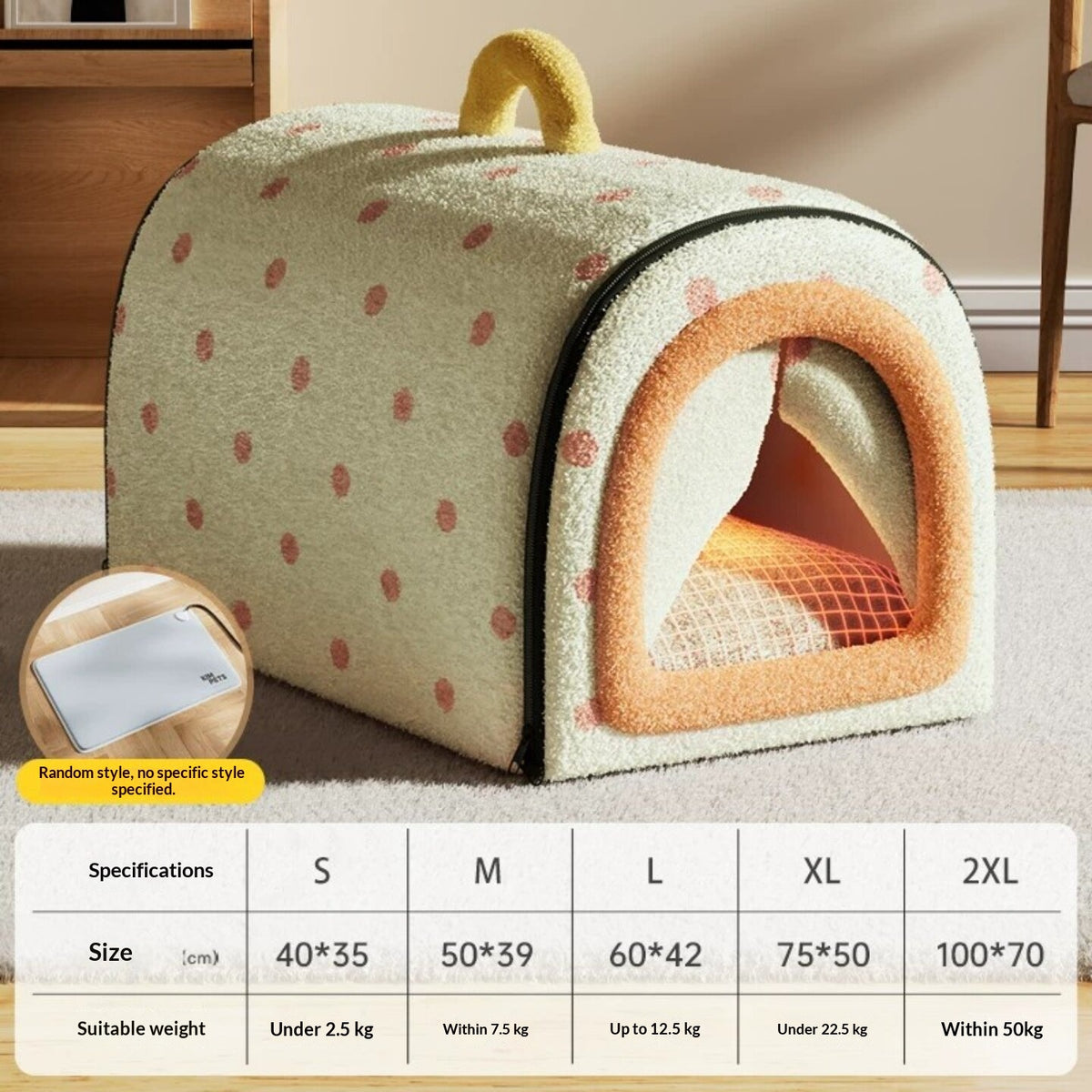 Heated Cat House for Winter – Enclosed Cozy Cat Bed with Removable, Washable Cushion