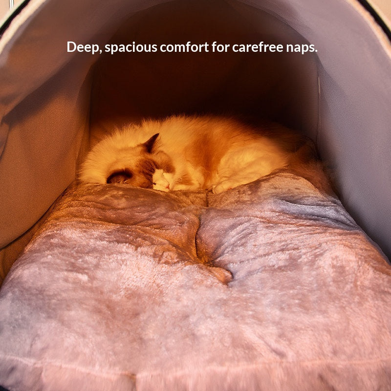 Heated Cat House for Winter – Enclosed Cozy Cat Bed with Removable, Washable Cushion