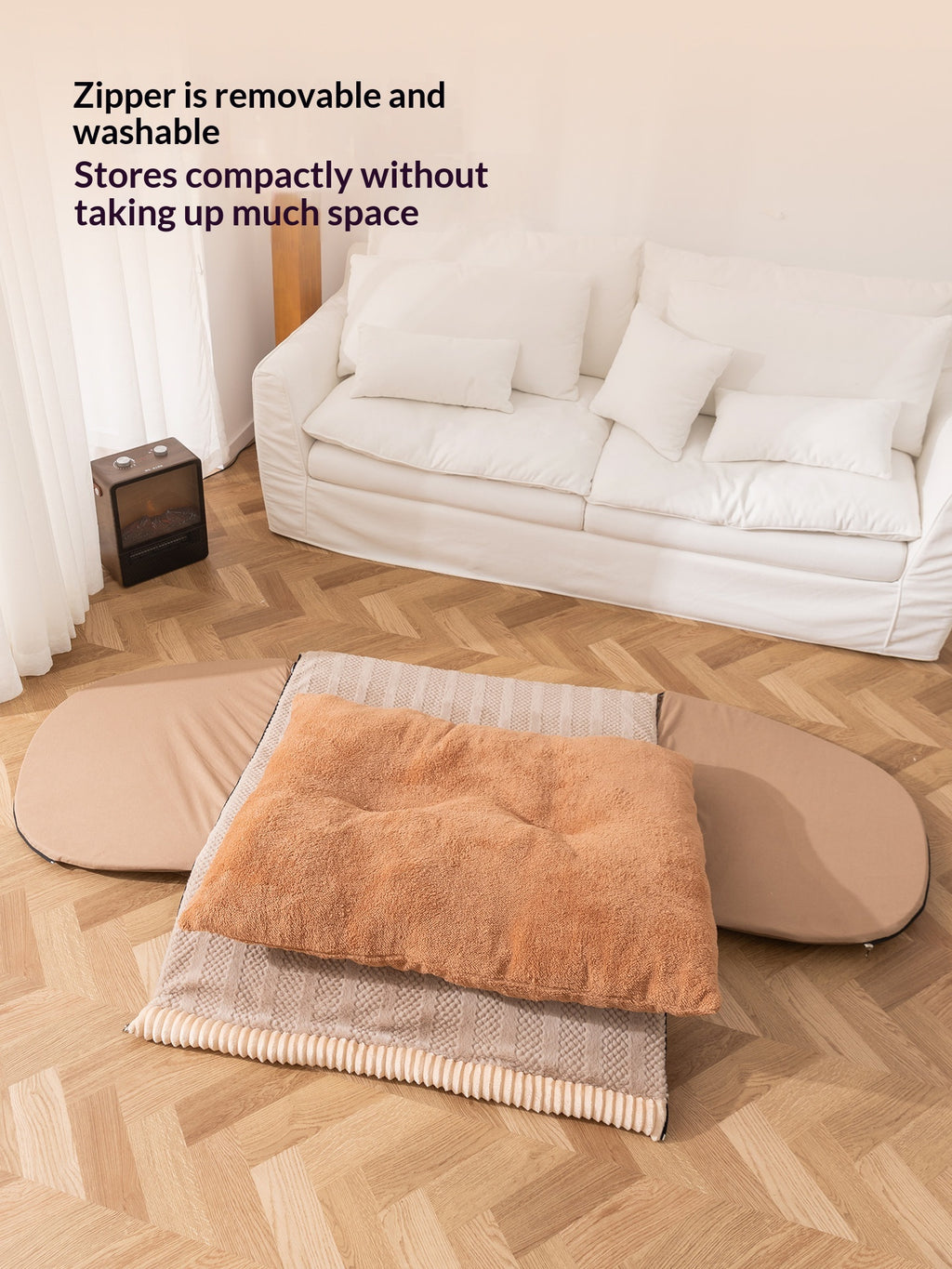 Heated Pet Bed for Cats and Dogs – Thick, Cozy Winter Warming Mat with Temperature Control