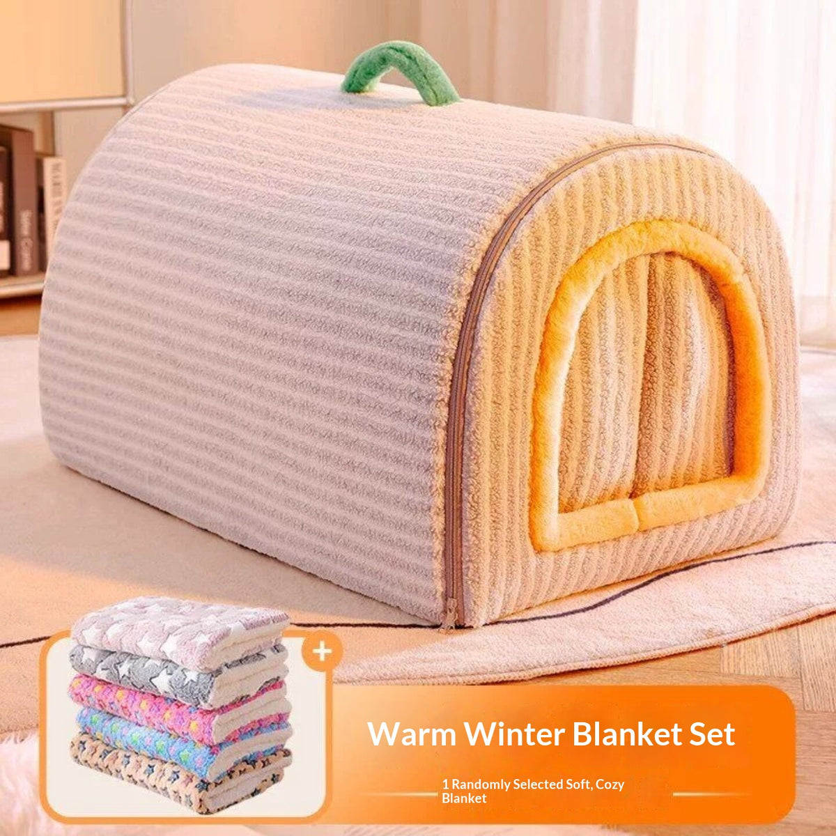 Heated Cat House for Winter – Enclosed Cozy Cat Bed with Removable, Washable Cushion